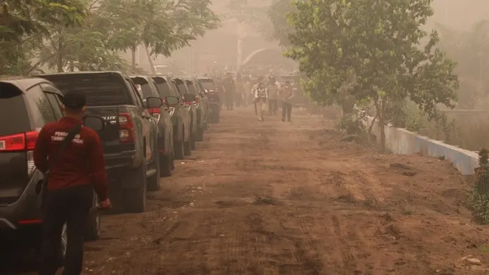 Langit Kalteng Jadi oranye gara-gara asap pekat karhutla